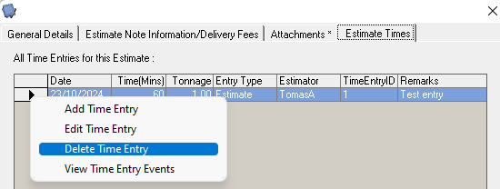 Estimate Time Entries – Bitberry
